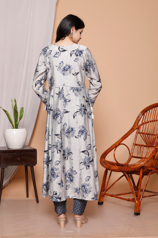 3-Piece Premium Jaipuri Print Pure Cotton Kurti Set