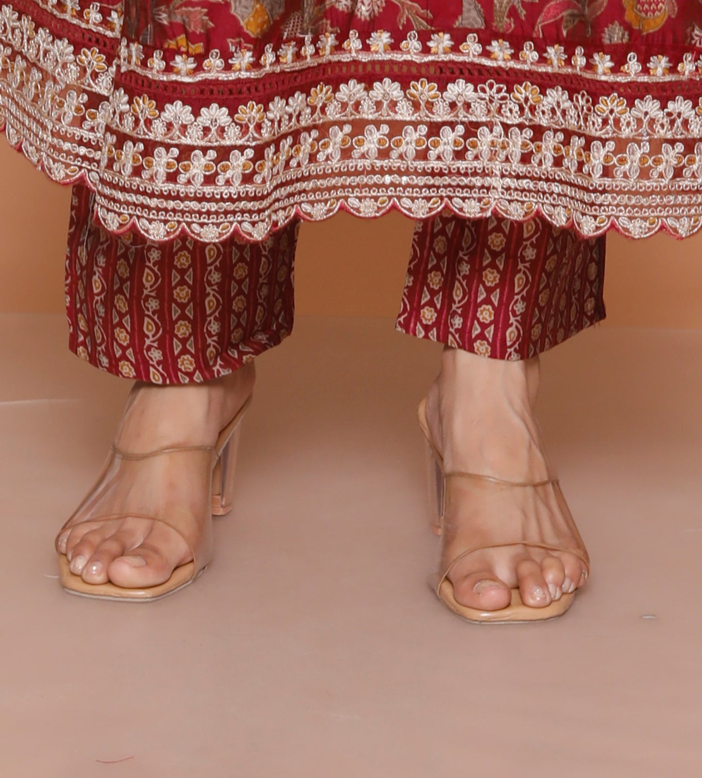 3-Piece Pure Cotton Jaipuri Print Kurti Set