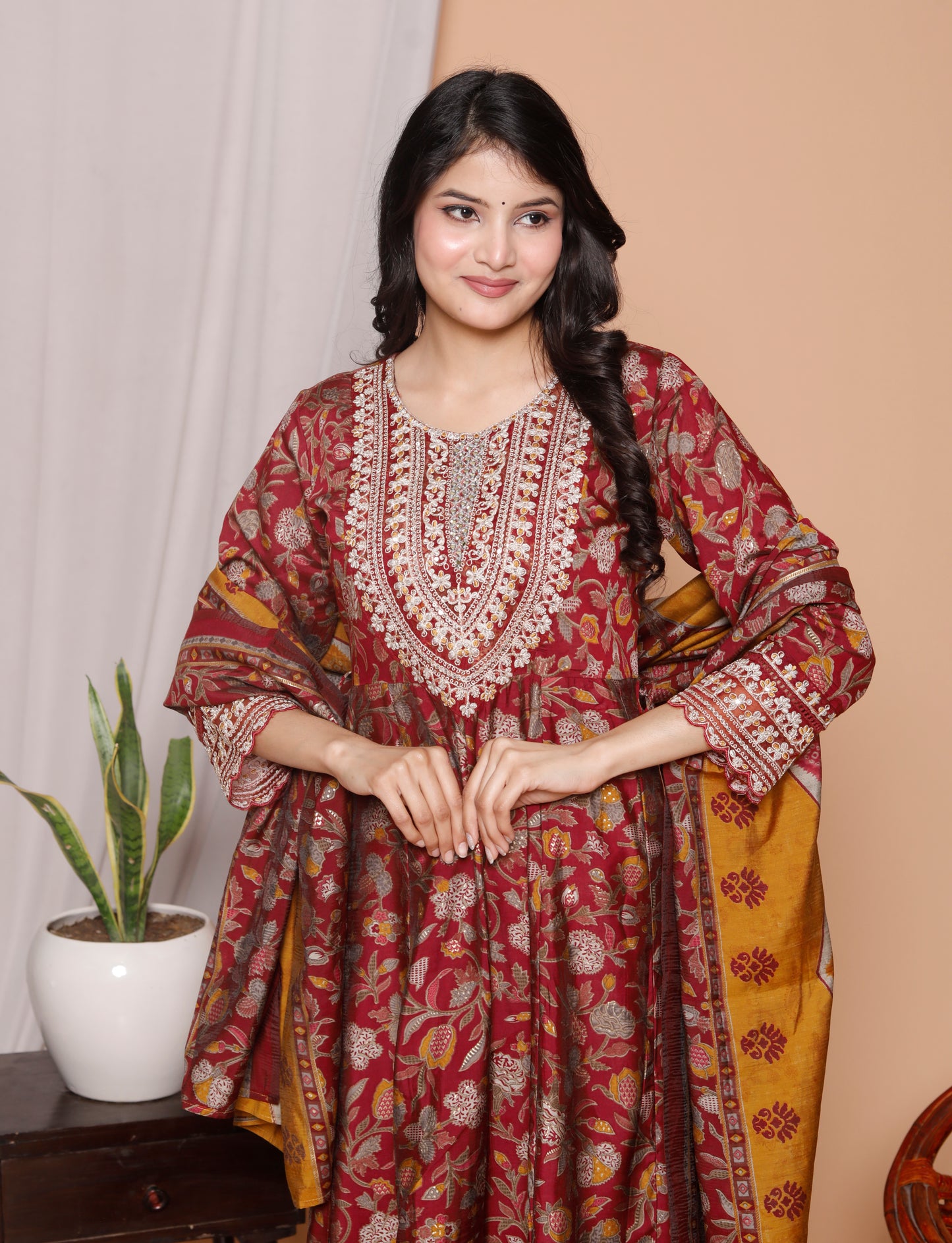 3-Piece Pure Cotton Jaipuri Print Kurti Set