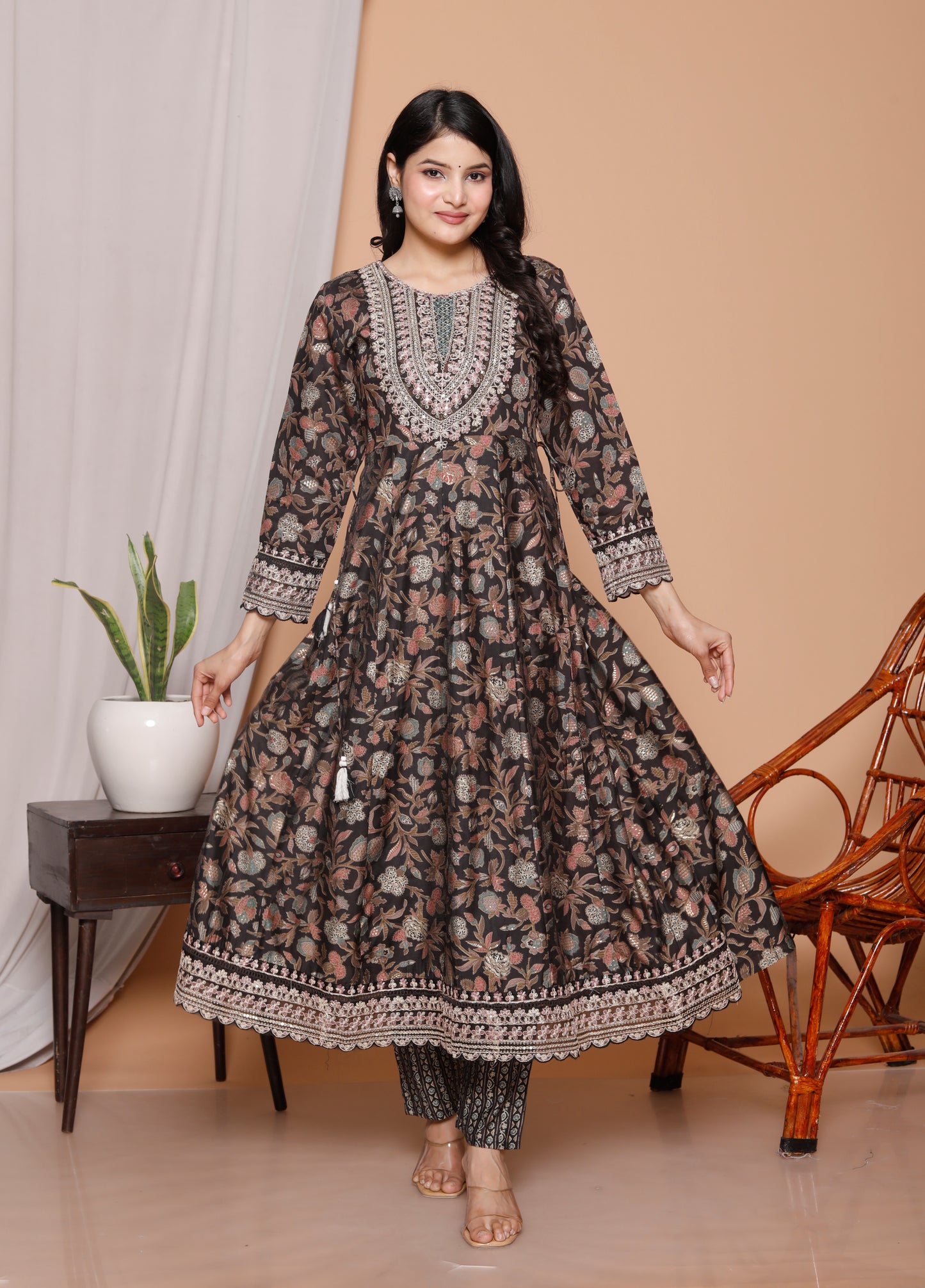3-Piece Pure Cotton Jaipuri Print Kurti Set