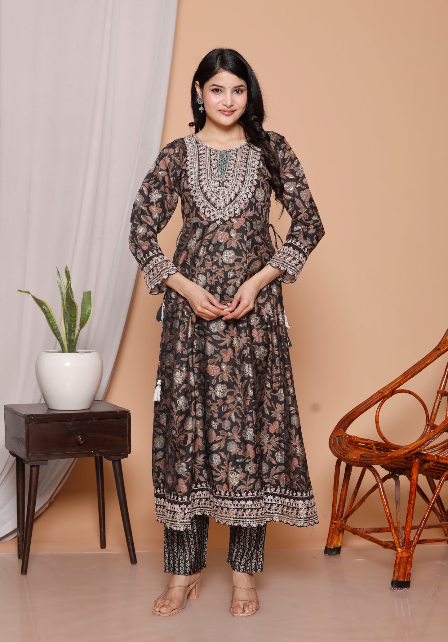 3-Piece Pure Cotton Jaipuri Print Kurti Set