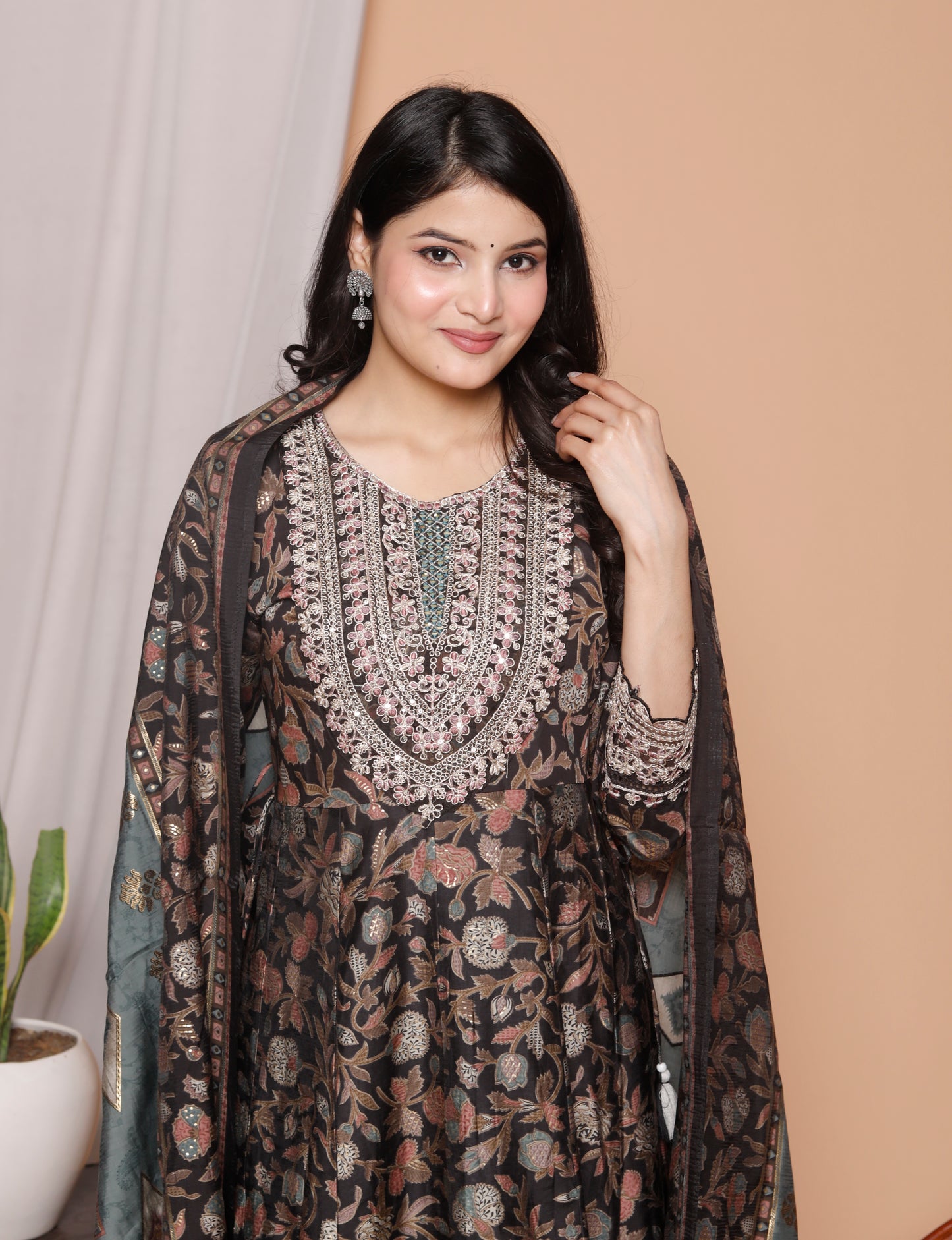 3-Piece Pure Cotton Jaipuri Print Kurti Set