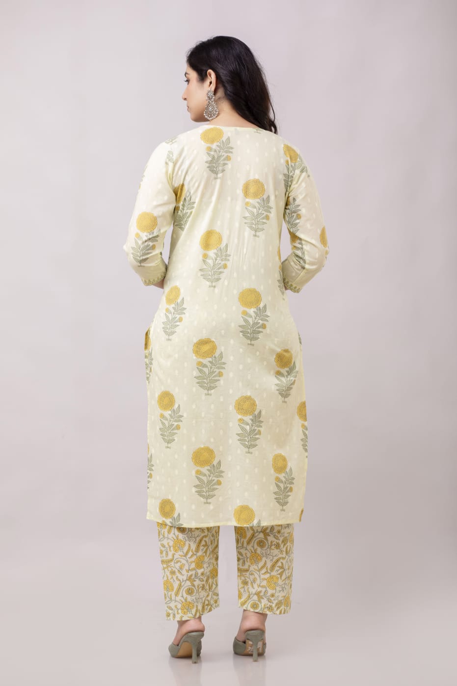 3-Piece Jaipuri Print Pure Cotton Kurti Set