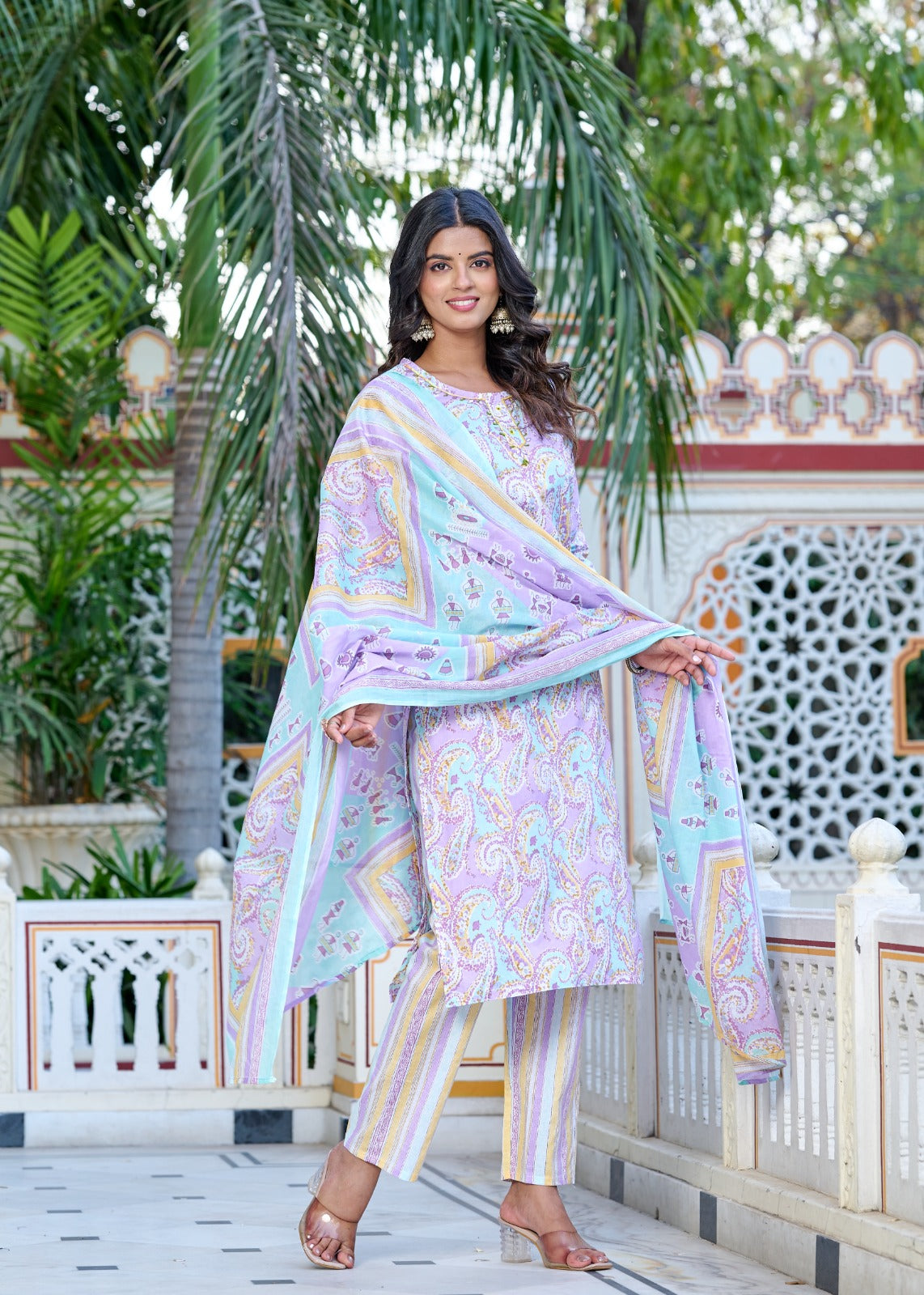 Gulbahar Pastel Kurti Set (3-Piece)