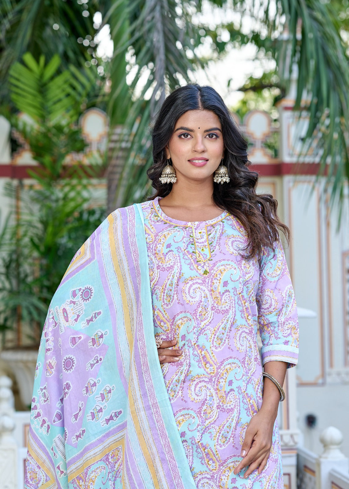 Gulbahar Pastel Kurti Set (3-Piece)