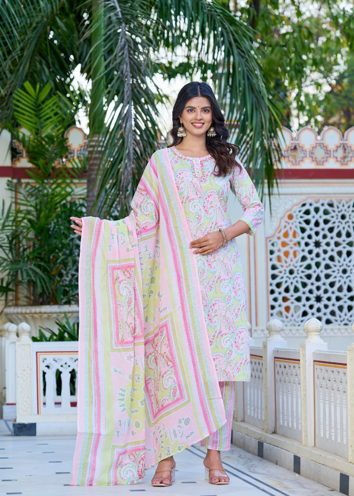 Gulbahar Pastel Kurti Set (3-Piece)
