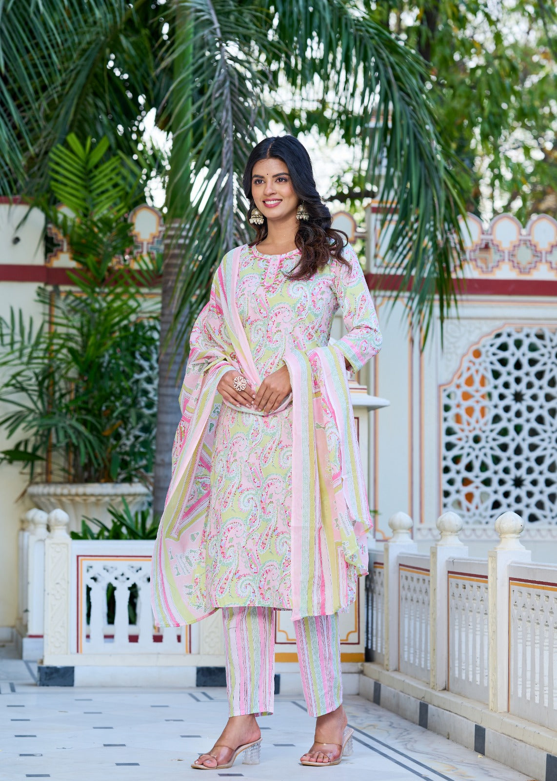 Gulbahar Pastel Kurti Set (3-Piece)