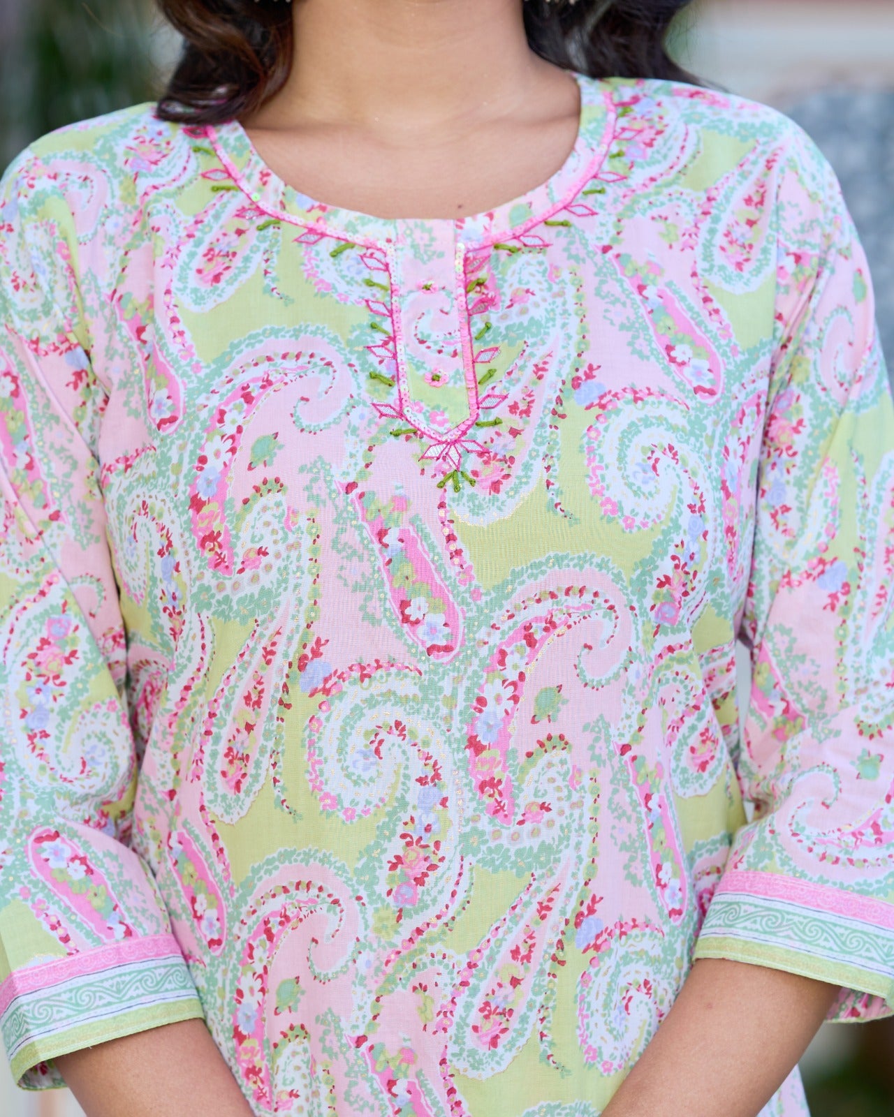 Gulbahar Pastel Kurti Set (3-Piece)