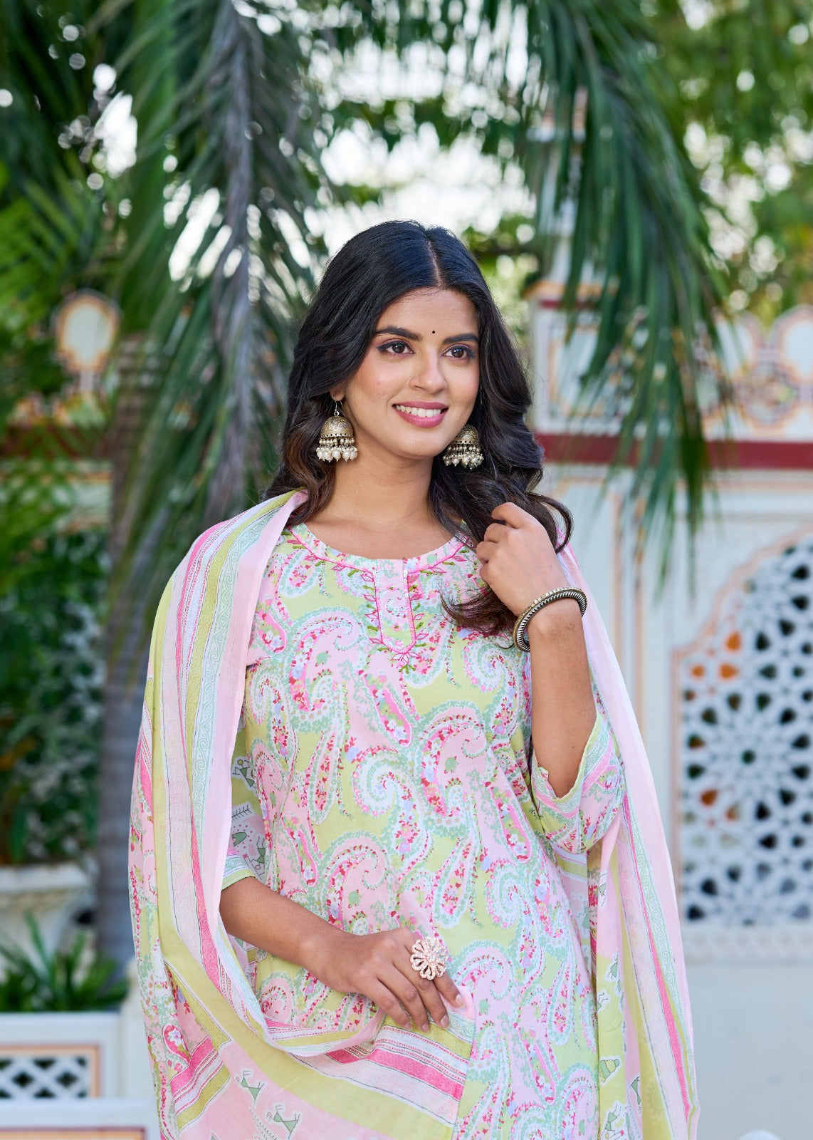 Gulbahar Pastel Kurti Set (3-Piece)