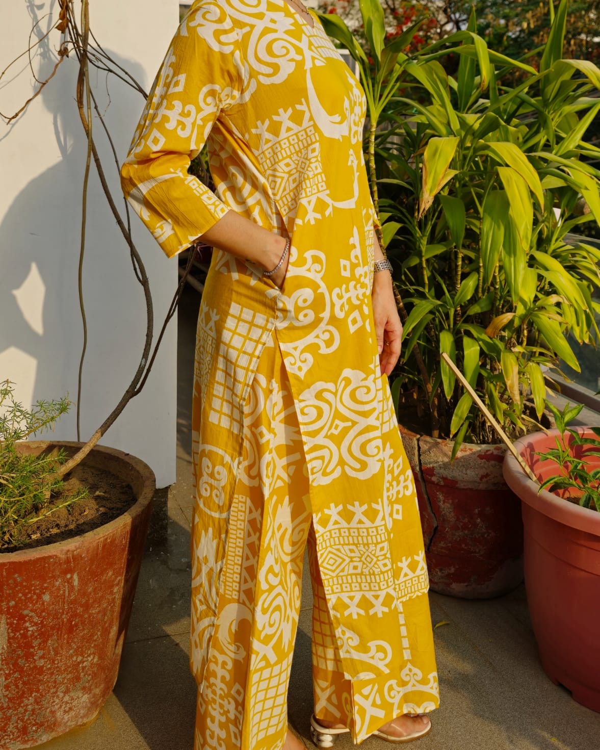 Haldi Block Co-ord Set (Top + Pants)
