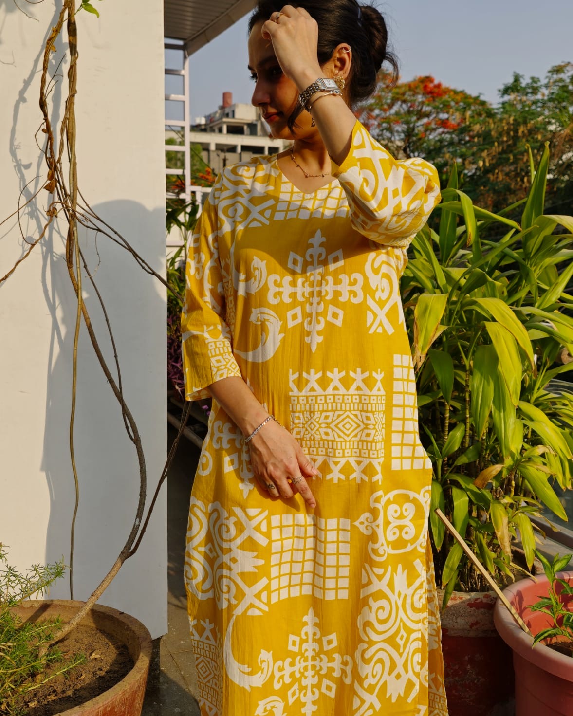 Haldi Block Co-ord Set (Top + Pants)