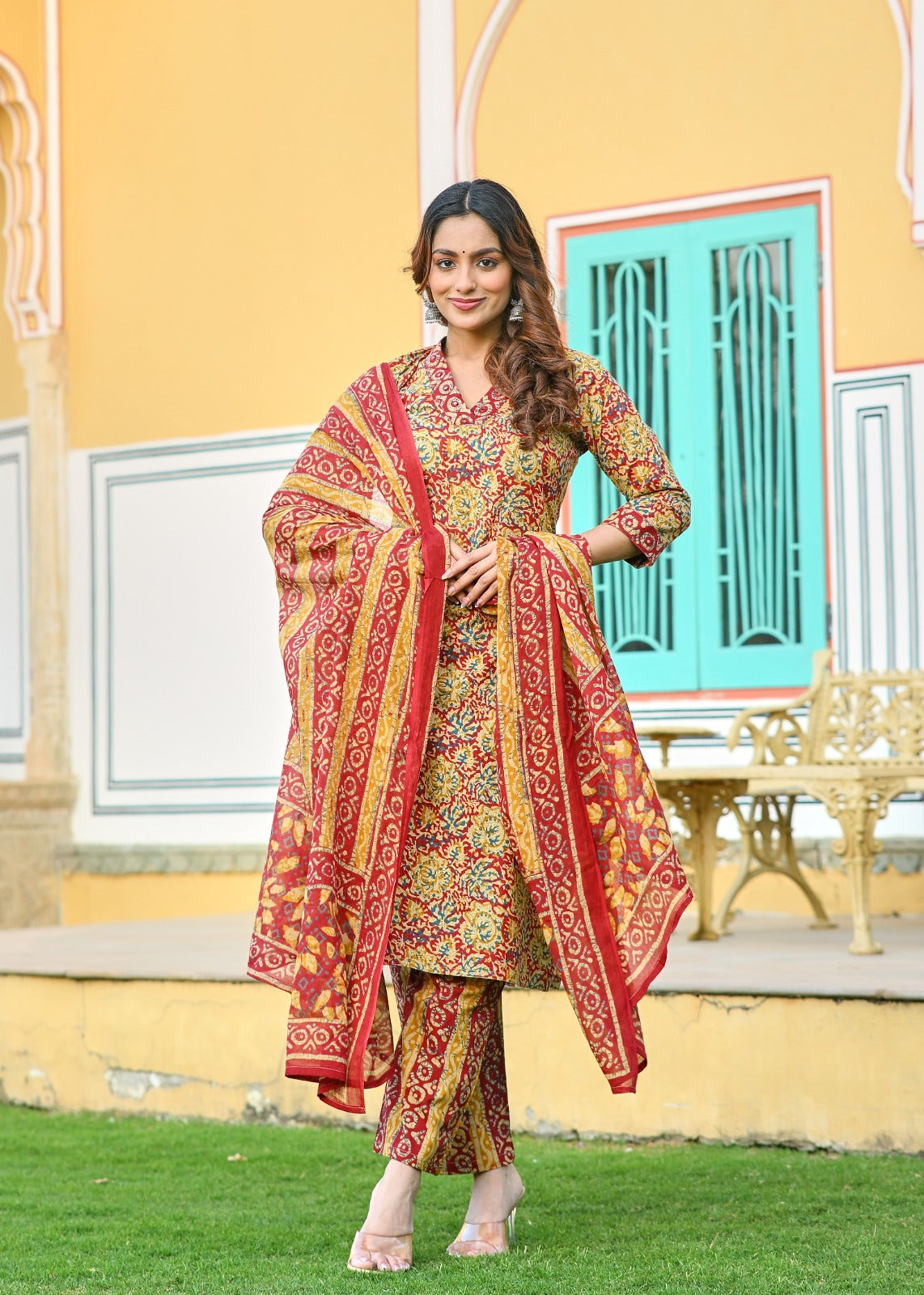 Riwaayat Print Kurti Set (3-Piece)