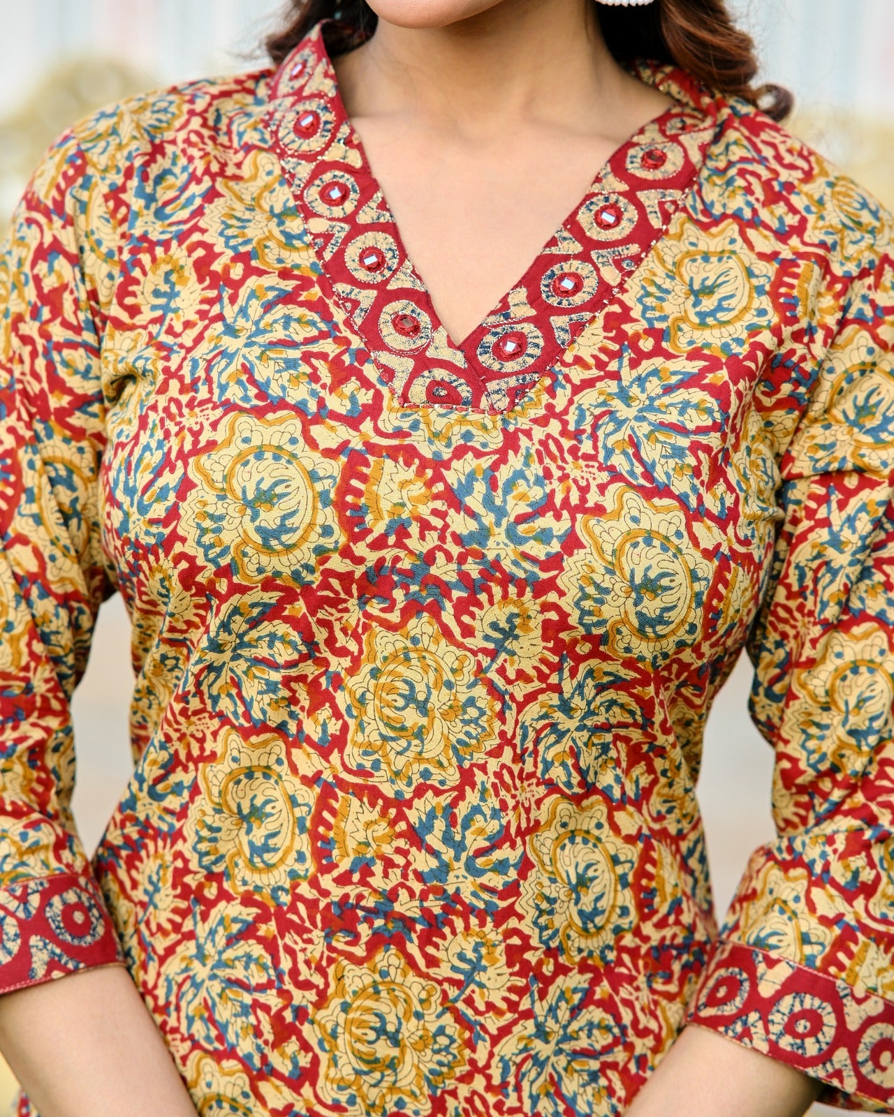 Riwaayat Print Kurti Set (3-Piece)