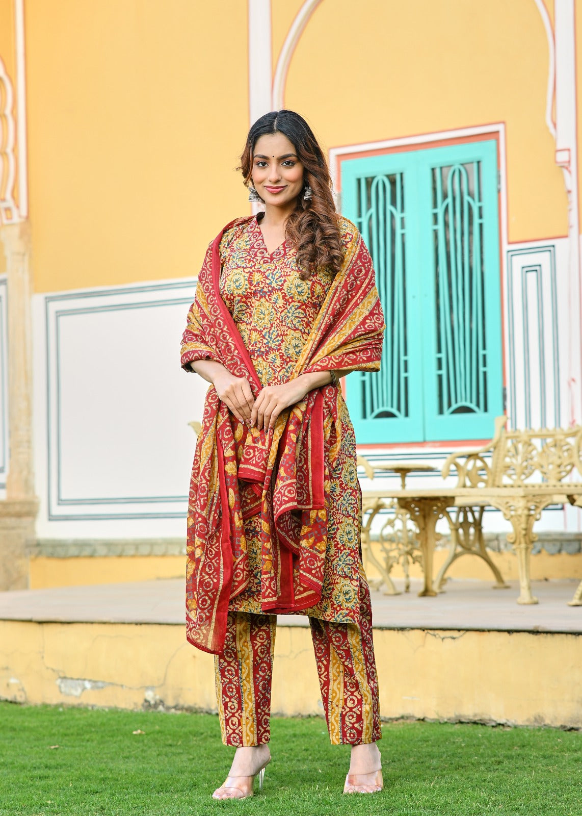 Riwaayat Print Kurti Set (3-Piece)