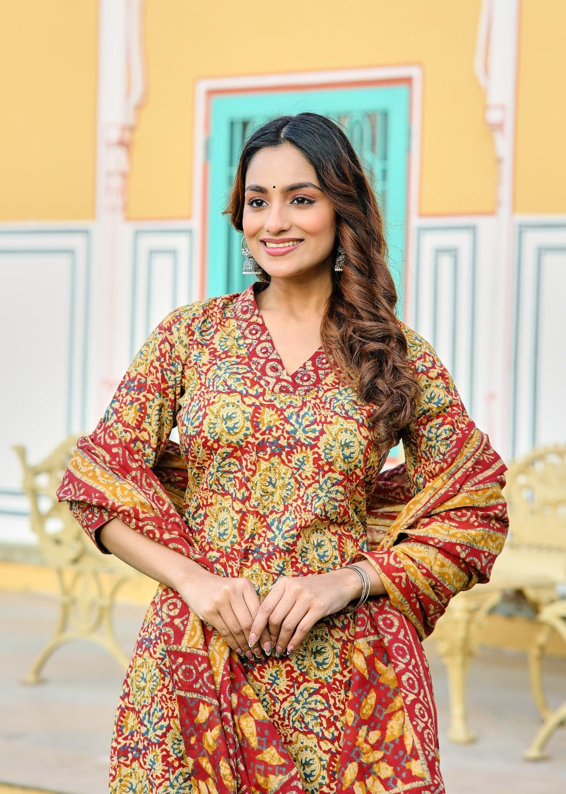 Riwaayat Print Kurti Set (3-Piece)