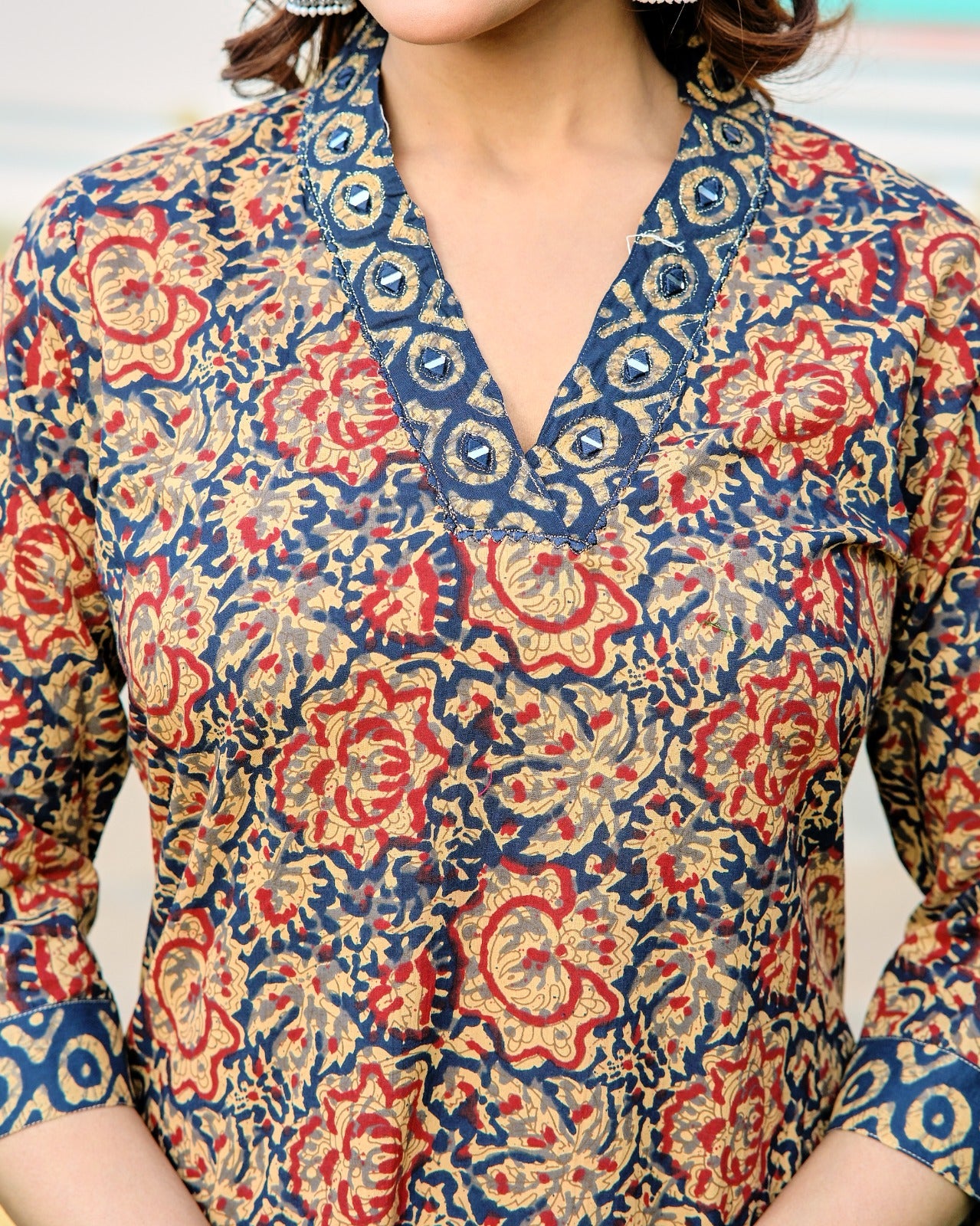 Riwaayat Print Kurti Set (3-Piece)